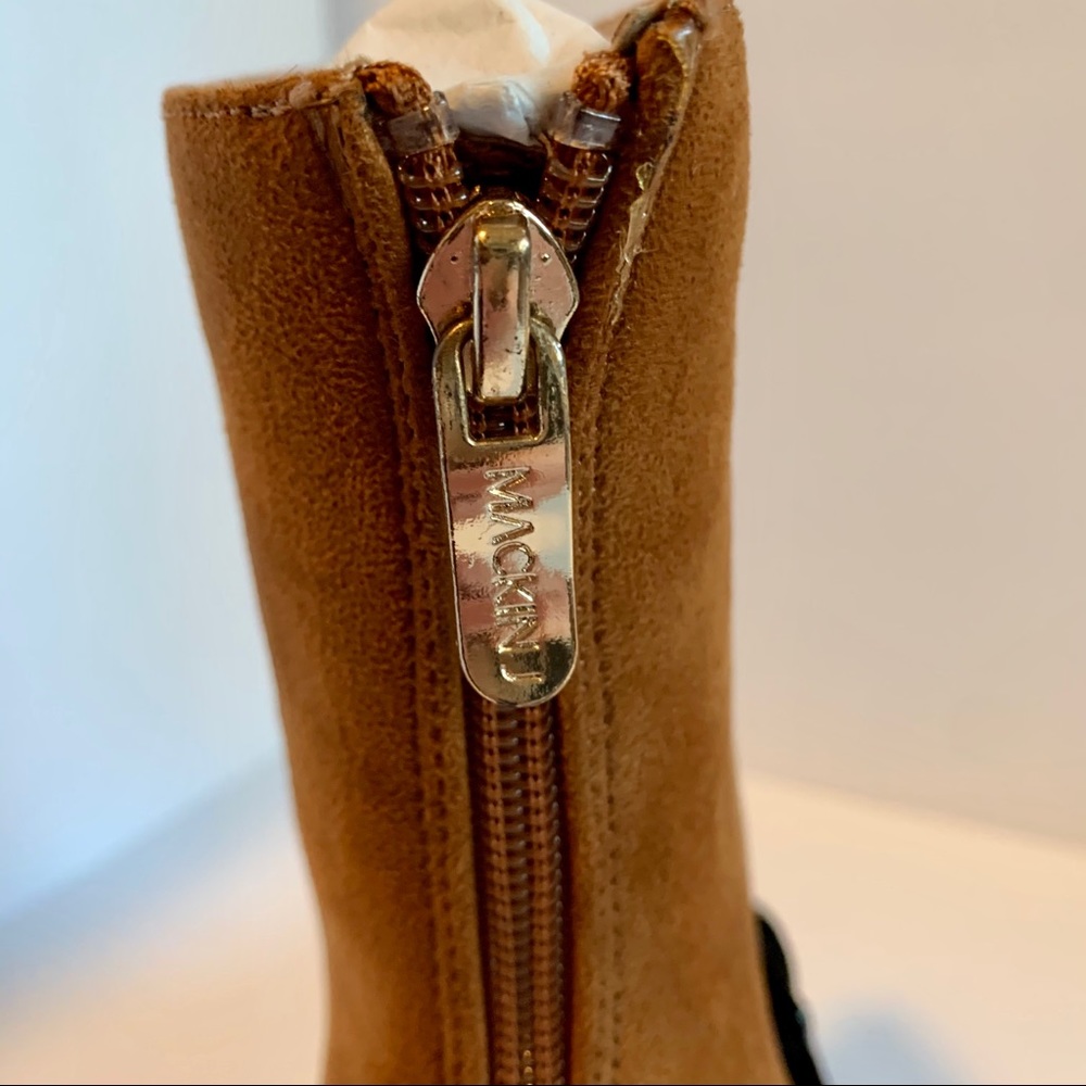 MackinJ Two Toned Booties Black Brown Velvet Suede - Picture 6 of 12